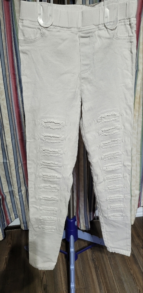 (2971) No Brand Tag, tag missing , off white pants, Youth, Size Small, Girls,